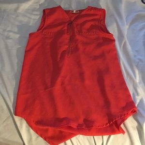 red half zip muscle top